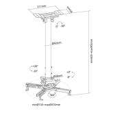 Suport Tavan Proiector Neomounts by Newstar CL25-540BL1, 60-90cm, max 35Kg