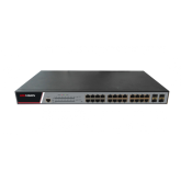 Switch 24 porturi Gigabit, Hikvision DS-3E2528, Full Managed, 24 x Gigabit electrical ports si 4 x Gigabit SFP optical ports, Switching Capacity 336 Gbps, Packet Forwarding Rate 51 Mpps, Software Function: Device Maintenance, Reliability, VLAN, Port Mirro