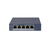 Switch PoE Hikvision DS-3E1505P-EI/M, 4 × Gigabit PoE port,1 × Gigabit RJ45 port, Total PoE Power Budget 45W, Support 802.1Q VLAN, capacitate: 10 Gbps, alimentare: 54VDC, 0.92A, dimensiuni: 121.1 mm × 27.6 mm × 83.1 mm, greutate: 0.26kg.