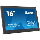 IIYAMA Monitor LED T1624MSC-B1 15.6” Full HD PCAP 10pt touchscreen monitor with IPS panel technology, integrated media player and a hinged stand on the back