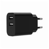 ALIMENTATOR retea 220V GEMBIRD, universal, 2 x USB-A 2.4A , max. 12W, protectie: scurtcircuit, supraincarcare, negru, 