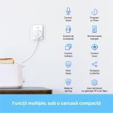PRIZA inteligenta TP-LINK, Schuko x 1, cu monitorizarea energiei, conectare prin Schuko (T), 10 A, programare prin smartphone, Bluetooth, WiFi, alb 