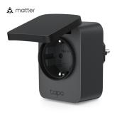 PRIZA inteligenta TP-LINK exterior, design compact, certificare Matter, Schuko x 1, cu monitorizarea energiei, conectare prin Schuko (T), 16 A, programare prin smartph, BT, WiFi, negru 