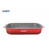 TAVA ALUMINIU CU ACOPERIRE CERAMICA 39.5x26 CM, RED LINE, COOKING BY HEINNER