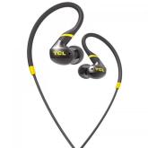 TCL In-ear Wired Sport Headset, IPX4, Frequency of response: 10-22K, Sensitivity: 100 dB, Driver Size: 8.6mm, Impedence: 16 Ohm, Acoustic system: closed, Max power input: 20mW, Connectivity type: 3.5mm jack, Color Monza Black