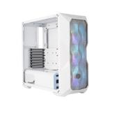 CARCASE Cooler Master TD500 MESH V2 white, U3x2,U3.1type Cx1,CNC TG,w/hub,CF120 ARGBx3,white,PSU cover,mesh, 