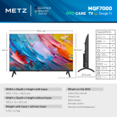Televizor METZ QLED 40MQF7000Z, 101 cm, Smart Google TV, FHD, Clasa E (Model 2025)