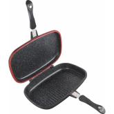 TIGAIE DUBLA DREPTUNGHIULARA TIP GRILL, ALUMINIU, 36x24x7.5 CM,DARK LINE CLASSIC,COOKING  BY HEINNER