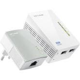 KIT ADAPTOR POWERLINE TP-LINK tehnologie AV,  AV600, pana la 300Mbps, 2 porturi 10/100Mbps, wireless 300Mbps, compus din TL-WPA4220 &amp; TL-PA4010 