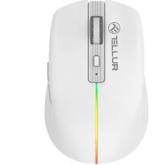 Mouse wireless Tellur Silent Click, interfata USB, rezolutie 1600 DPI, 6 butoane, alb