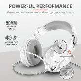 Casti cu microfon Trust GXT 322W Carus Gaming Headset, snow camo