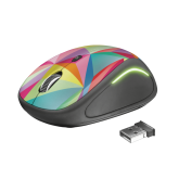 Mouse fara fir Trust Yvi FX Wireless Mouse - multicolor  Specifications General Height of main product (in mm) 95 mm Width of main product (in mm) 57 mm Depth of main product (in mm) 40 mm Total weight 84 g Formfactor compact Ergonomic design no  Connecti
