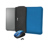 Husa Laptop Trust Yvo 2-in-1 set: reversible laptop sleeve and wireless mouse  General Height of main product (in mm) 430 mm Width of main product (in mm) 290 mm Depth of main product (in mm) 60 mm Total weight 285 g Weight of main unit 201 g Compatibilit