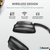 Casti Trust Action Eaze Bluetooth Wireless, negru