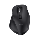 Mouse Trust Fyda ergonomic, reincarcabil, wireless RF 2.4GHz, USB2.0, 6 butoane, rezolutie 2400 DPI, negru