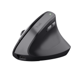 Mouse ergonomic fara fir Trust Bayo II, rezolutie maxima 2400 DPI, 6 butoane, interfata USB-C,  2.4GHz, negru