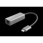 Adaptor Trust Dalyx, USB-C to Ethernet, silver
