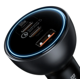 INCARCATOR auto Baseus Qualcomm Quick Charge 5, 1 x USB Output 5V/3A, 2 x USB Type-C max 5V/3A, total output 160W, include cablu USB Type-C la USB Type-C 100W 1m, gri 