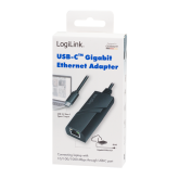ADAPTOR RETEA LOGILINK , extern, USB 3.2 Gen1 USB-C, port RJ-45, 1000 Mbps, 
