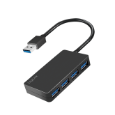 HUB extern LOGILINK, porturi USB: USB-A 3.2 Gen1 x 4, conectare prin USB-A, plastic, prot. supracurent, supratensiune, negru, 