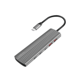 HUB extern LOGILINK, porturi USB: USB-A 2.0 x 2, USB Type-C x 8, conectare prin USB 3.2 Type C, PD 100W, protectie: supracurent, supratensiune, suprasarcina si scurtcircuit, gri, 