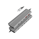 HUB extern LOGILINK, porturi USB: USB-A 2.0 x 2, USB Type-C x 8, conectare prin USB 3.2 Type C, PD 100W, protectie: supracurent, supratensiune, suprasarcina si scurtcircuit, gri, 