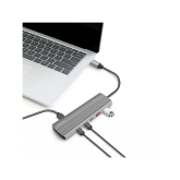 HUB extern LOGILINK, porturi USB: USB-A 2.0 x 2, USB Type-C x 8, conectare prin USB 3.2 Type C, PD 100W, protectie: supracurent, supratensiune, suprasarcina si scurtcircuit, gri, 