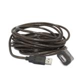 CABLU USB GEMBIRD prelungitor, USB 2.0 (T) la USB 2.0 (M), 10m, activ (permite folosirea unui cablu USB lung), black 
