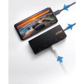 DOCKING Station ATEN universal, conectare PC USB Type C, USB 2.0 x 1, USB 3.1 x 1, porturi video VGA x 1, HDMI x 1,  RJ-45, NB 60 W, negru, 