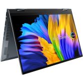 Laptop ASUS Zenbook Flip, UP5401ZA-KN043X, 14.0-inch, Touch screen, 2.8K (2880 x 1800) OLED 16:10, i7-12700H Processor 2.3 GHz,  Intel Iris X Graphics, 16GB LPDDR5 on board, 1TB, Pine Grey, Windows 11 Pro, 2 years