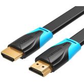 Cablu video Vention, HDMI(T) la HDMI(T), 1m, rezolutie maxima 4K la 60Hz, conectori auriti, cupru, plat, invelis PVC, negru, 