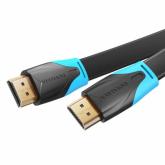 Cablu video Vention, HDMI(T) la HDMI(T), 1.5m, rezolutie maxima 4K la 60Hz, conectori auriti, cupru, plat, invelis PVC, negru, 