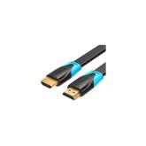 Cablu video Vention, HDMI(T) la HDMI(T), 2m, rezolutie maxima 4K la 60Hz, conectori auriti, cupru, plat, invelis PVC, negru, 