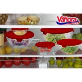 SET 5 BOLURI DE STICLA CU CAPAC,ROSU,VANORA HOME