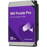HDD Video Surveillance WD Purple Pro 12TB CMR, 3.5'', 512MB, 7200 RPM, SATA, TBW: 550
