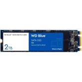 SSD WD Blue SA510 2TB SATA, M.2 2280, Read/Write: 560/520 MBps, IOPS 87K/83K, TBW: 500