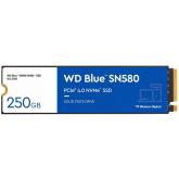 SSD WD Blue SN580 250GB M.2 2280 PCIe Gen4 x4 NVMe TLC, Read/Write: 4000/2000 MBps, IOPS 240K/470K, TBW: 150
