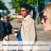 Casti Over the Ear Sony WHCH720NB.CE7, Noise Cancelling, Wireless, Bluetooth, Multipoint connection,Microfon, Quick Charge, Autonomie 35 ore, Negru