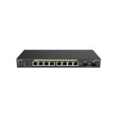 Wireless Management 20AP 8-port GbE PoE.af Switch 61.6W 2GbE 2SFP smart+ DT (Network Switch, Power Adapter (48V/1.75A), Power cord, rubber footpads, wall mount screw set, Quick Installation Guide.)