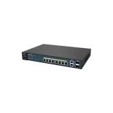 Wireless Management 50AP 8-port GbE PoE.at Switch 130W 2GbE 2SFP L2 13i (Network Switch, Power cord, 19
