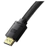CABLU video Baseus High Definition, HDMI (T) la HDMI (T), versiunea 2.1, rezolutie maxima 8K UHD (7680 x 4320) la 60 Hz, conectori auriti, 1.5m, negru 
