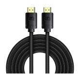 CABLU video Baseus High Definition, HDMI (T) la HDMI (T), versiunea 2.1, rezolutie maxima 8K UHD (7680 x 4320) la 60 Hz, conectori auriti, 5m, negru 