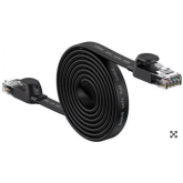 PATCH CORD UTP Baseus Cat6, fire din cupru, flat cable, viteza maxima 1 Gbps, PVC, 2m, negru 