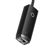 ADAPTOR RETEA Baseus Lite, USB 2.0 to RJ-45 10/100 Mbps Adapter, LED, negru 