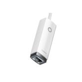ADAPTOR RETEA Baseus Lite, USB Type-C to RJ-45 10/100 Mbps Adapter, LED, alb