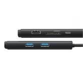 DOCKING Station Baseus Lite, conectare PC USB Type-C, USB 3.0 x 2, USB Type C x 1 PD, HDMI x 1/4K/30Hz, card reader SD/microSD, negru 
