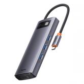 DOCKING Station Baseus Metal Gleam, conectare PC USB Type-C, Type-C to HDMI x 1+USB3.0 x 3 + PD x 1+VGA x 1, albastru 