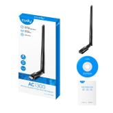 CUDY 1300Mbps High Gain Wi-Fi USB 3.0 Adapter, 802.11ac/a/b/g/n, 867Mbps at 5GHz + 400Mbps at 2.4GHz, 1 high gain detachable antenna, USB 3.0