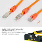CLESTE sertizare mufe, LOGILINK, functii: sertizare mufe, decupare si taiere cablu, pentru mufe RJ11/ RJ12/RJ45 Cat.5/6a/7. pass through conectori, 