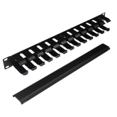 Organizator de cabluri cu degete si capac, orizontal, 1U, Xcab 